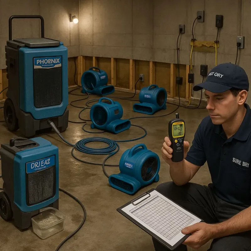 Structural Drying and Dehumidification process in Uniontown, PA